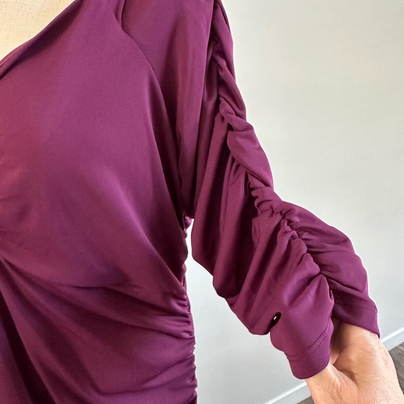 Elegant Burgundy Ruched Torrid Plus Evening Gown - Picture 7 of 8